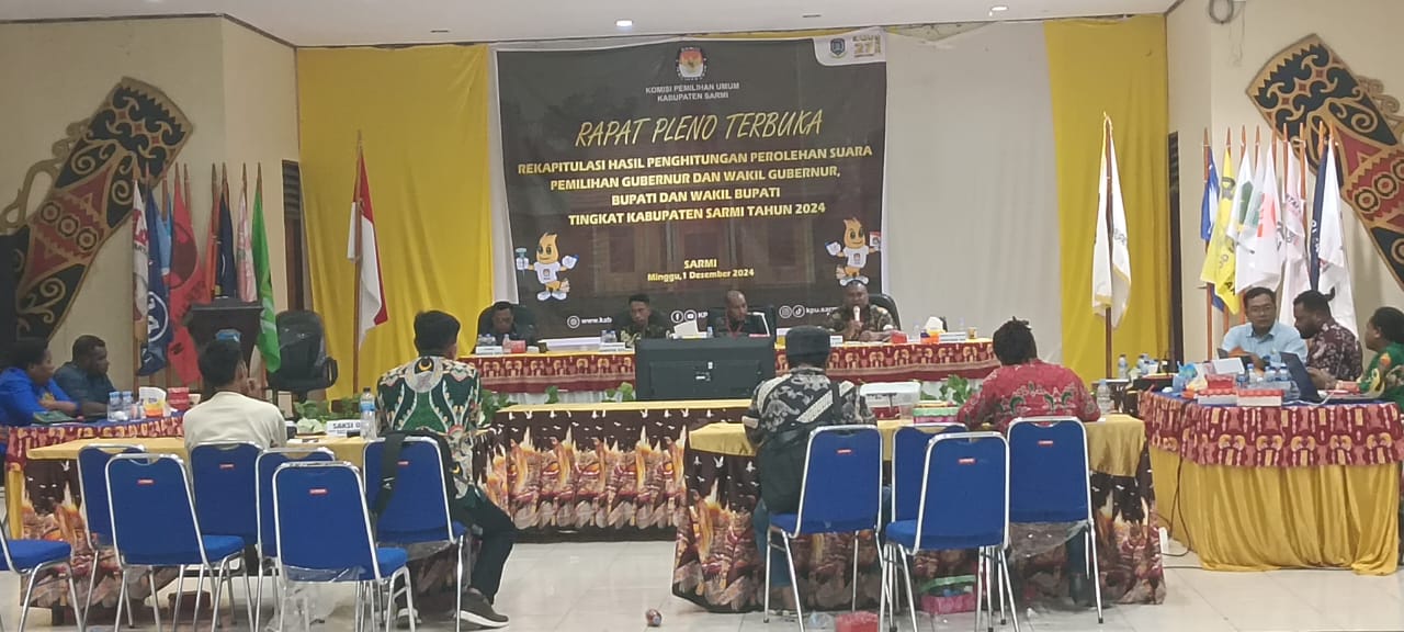 KPU Sarmi Tetapkan Paslon No. Urut 1 DJ Unggul Pilkada Sarmi dengan Mengantongi 13.521 Suara
