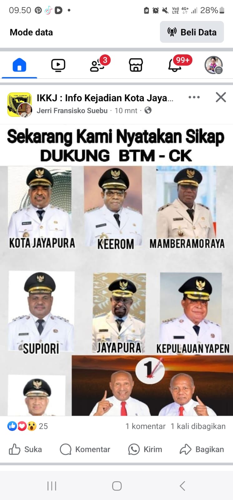 Ketum  Gercin Indonesia HYU Tegaskan Klarifikasi 9 Kepala Daerah Papua Terkait Dukungan Politik di Pilkada Papua Kepada BTM CK