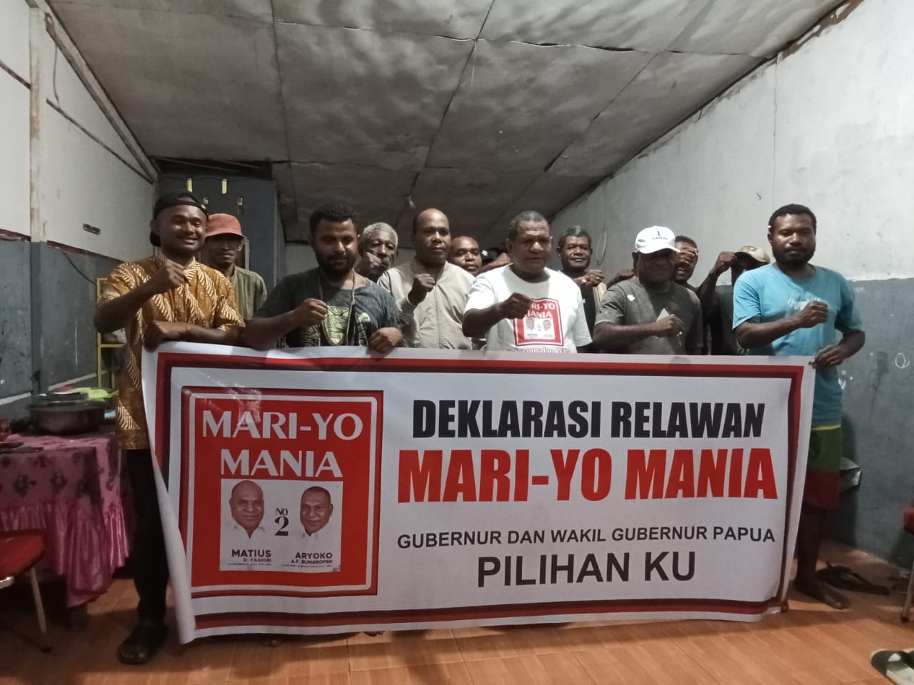 Deklarasi Relawan MARI YO MANIA Distrik Abepura: “Kita Bungkus Suara untuk Kemenangan MARI YO di PSU Pilgub Papua 2025”